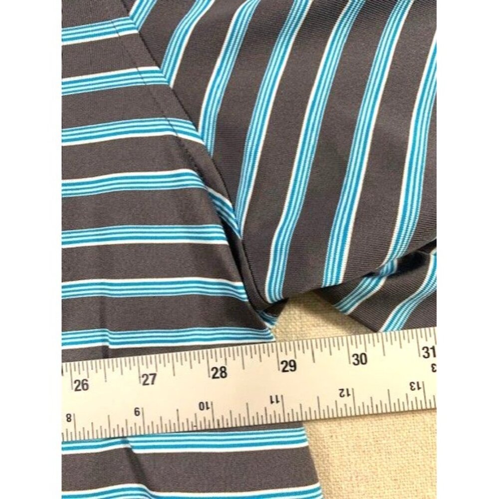 Reebok Golf 4XL Striped men's Polo Short Sleeve Shirt Blue & Gray - Picture 7 of 7